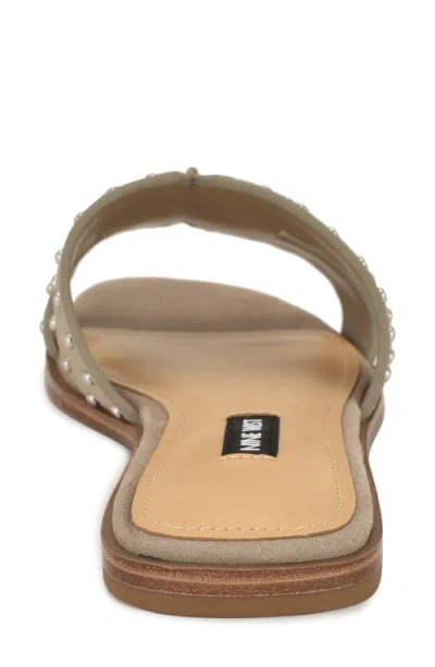 Nine West Giny Stud Slide Sandal In Neutral