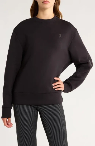 On Logo-print Raglan-sleeve Sweater In Black
