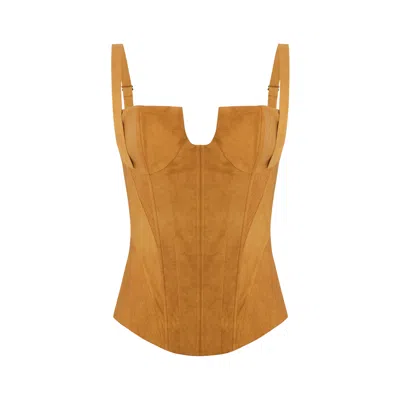 Pcfg Corset Top In Brown