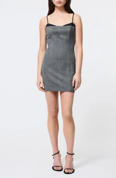 French Connection Owen Plaid Peekaboo Dress In Gray