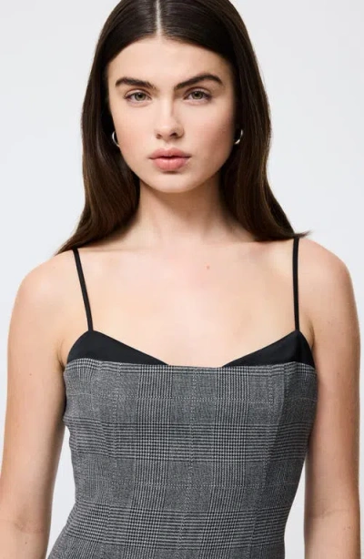 French Connection Owen Plaid Peekaboo Dress In Gray