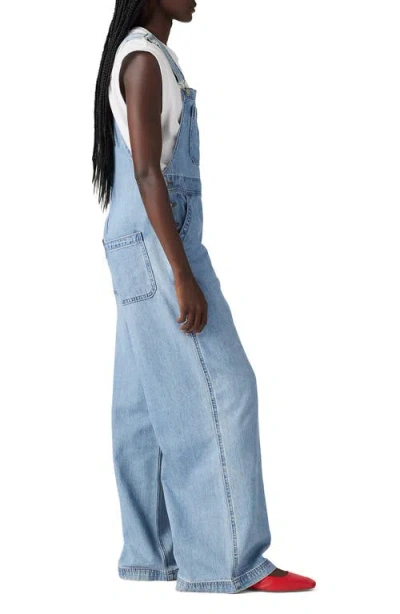 Levi's Xl Overall Women Blue Denim Straight Leg Oversized One-piece Ddr313 In Blue