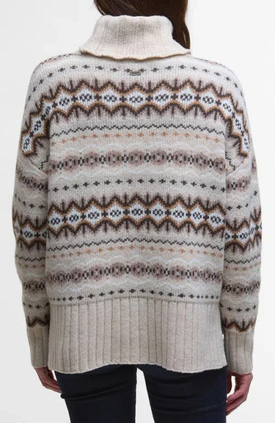 Barbour Helen Fair Isle Wool Blend Turtleneck Tunic Sweater In Multi