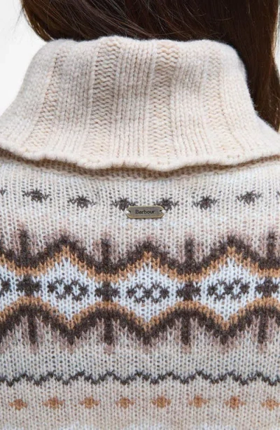 Barbour Helen Fair Isle Wool Blend Turtleneck Tunic Sweater In Multi