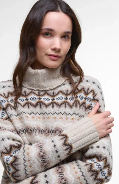 Barbour Helen Fair Isle Wool Blend Turtleneck Tunic Sweater In Multi
