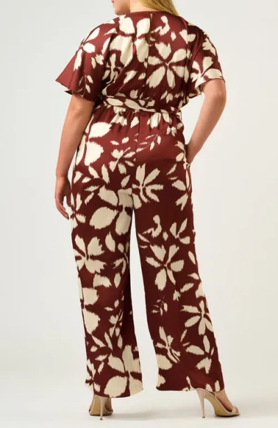 Estelle Hamilton Floral Jumpsuit In Red
