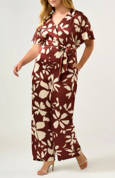 Estelle Hamilton Floral Jumpsuit In Red