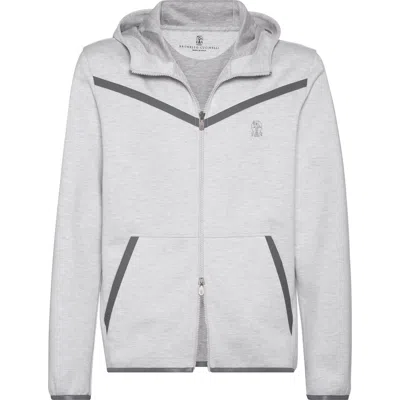 Brunello Cucinelli Stylish Hoodie Logo Design In White