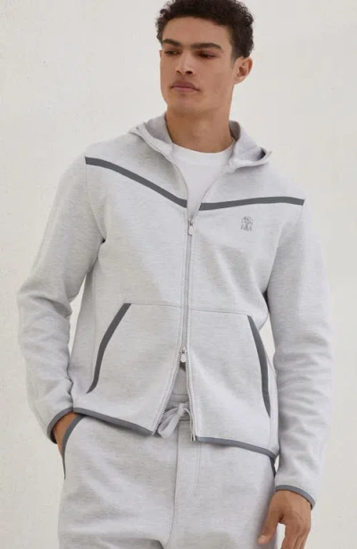 Brunello Cucinelli Stylish Hoodie Logo Design In White