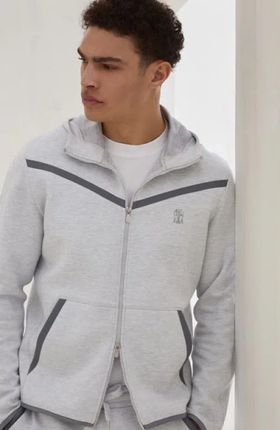 Brunello Cucinelli Stylish Hoodie Logo Design In White