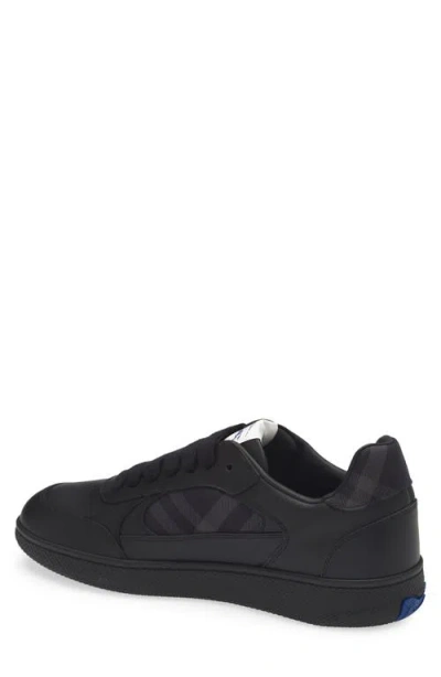 Burberry Leather And Check Terrace Sneakers In Black