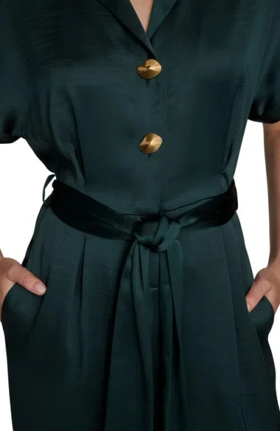 Donna Karan Women's Satin Wide Leg Jumpsuit In Green