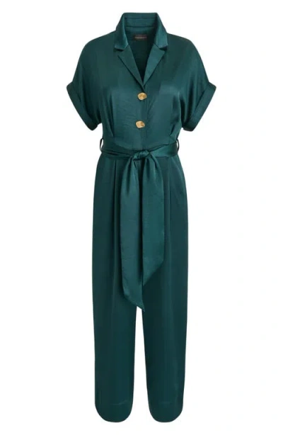 Donna Karan Women's Satin Wide Leg Jumpsuit In Green