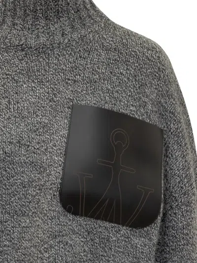 Jw Anderson J. W. Anderson Leather Patch Pocket Jumper In Gray