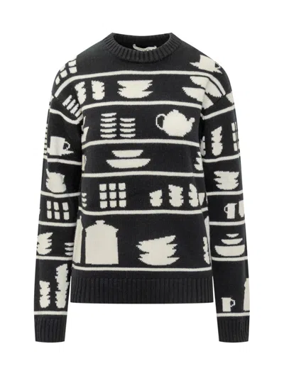 Jw Anderson J. W. Anderson Knit Sweater With Kitchenware Motifs In Multi