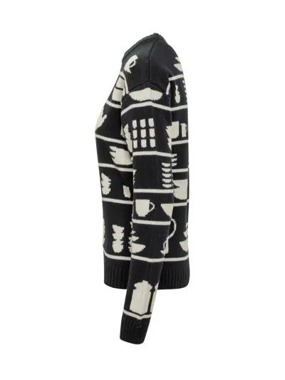 Jw Anderson J. W. Anderson Knit Sweater With Kitchenware Motifs In Multi