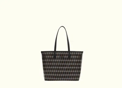 Au Depart No. 55 Monogram Coated Canvas Tote Bag In Black