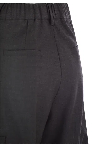 Herno Cargo Trousers In Wool And Viscose Blend In Gray