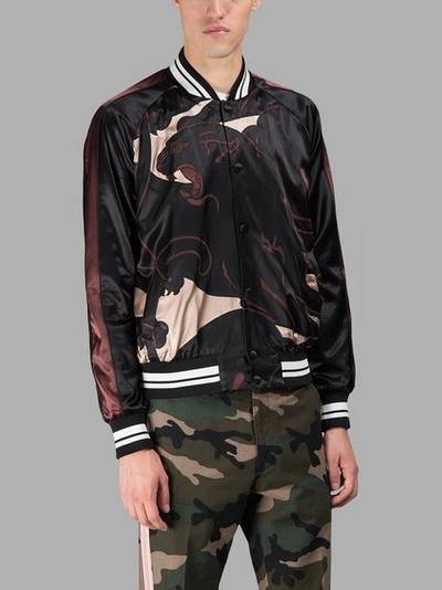 vegetarisk Sump med tiden Valentino Panther Satin Souvenir Jacket In Black | ModeSens