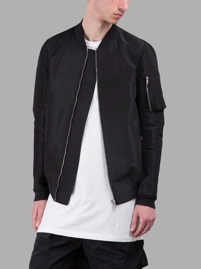 Shop Rick Owens Black Bomber Jacket