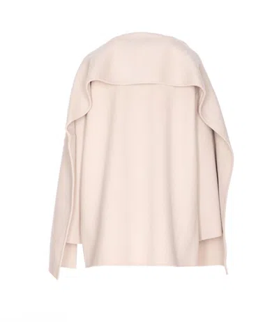 The Dynamis Studio Button-fastening Cape Coat In Pink