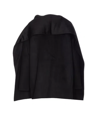 The Dynamis Studio Black Antwerp Coat Frontal Buttons Closure In Black