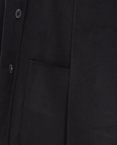 The Dynamis Studio Black Antwerp Coat Frontal Buttons Closure In Black