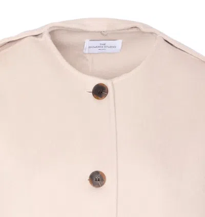 The Dynamis Studio Button-fastening Cape Coat In Pink