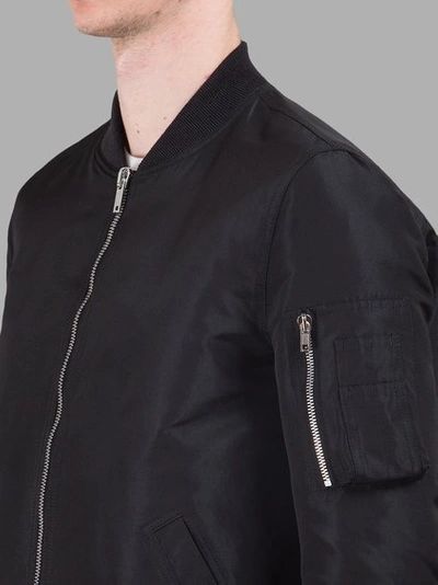 Shop Rick Owens Black Bomber Jacket