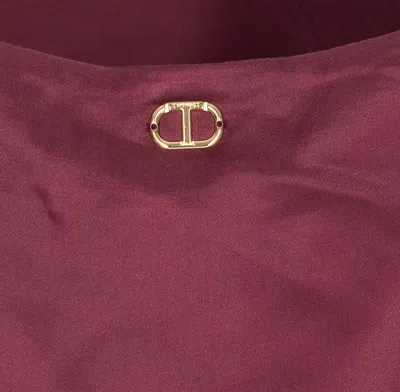 Twinset Bordeaux Top With Thin Strap And Logo Plaque On The Back In Fabric Woman In Burgundy