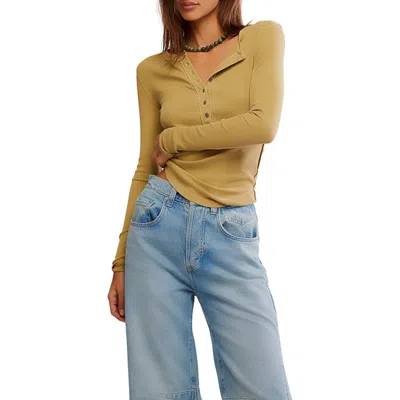 Free People Jamie Henley Tee In Dried Tabacco In Yellow