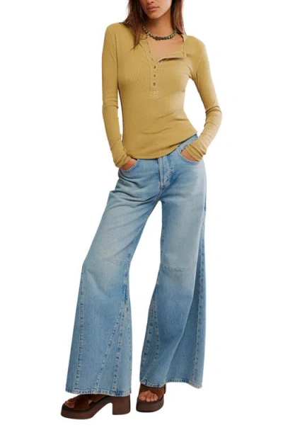 Free People Jamie Henley Tee In Dried Tabacco In Yellow