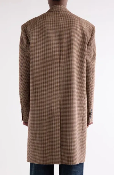 Acne Studios Mens Multi Brown Houndstooth Notched-lapel Wool Coat In Brown