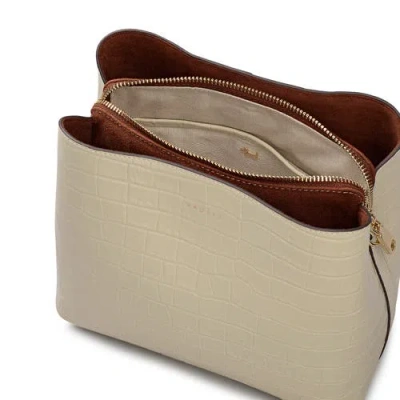 Radley London Dukes Place Moc Croc Medium Compartment Snow Leather Cross-body In Neutral