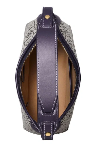 Tory Burch Shoulder Bag With Adaptable Strap And Logo Pattern In Blue