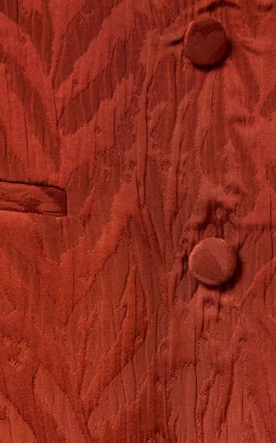 La Doublej Textured Double-breasted Jacket In Red