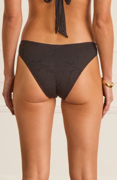 Aqua Blu Ring Front Alexis Cheeky Pant Bikini Bottom In Black