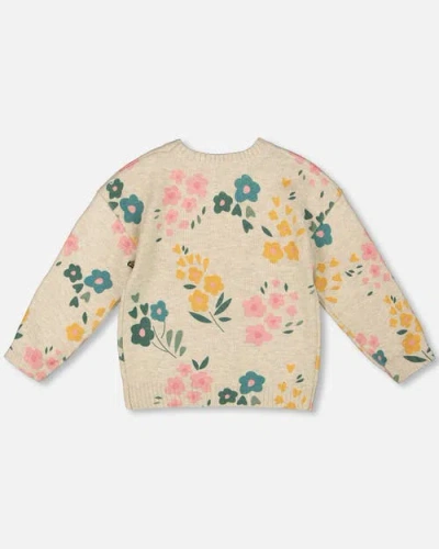 Deux Par Deux Knitted Sweater With Floral In Multi