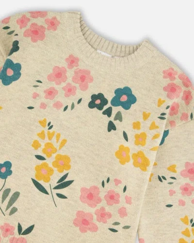 Deux Par Deux Knitted Sweater With Floral In Multi