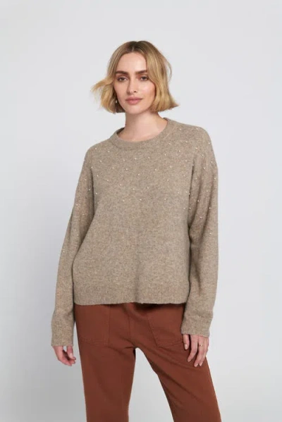 Elle Collection Pearl Trimmed Sweater Pullover In Multi