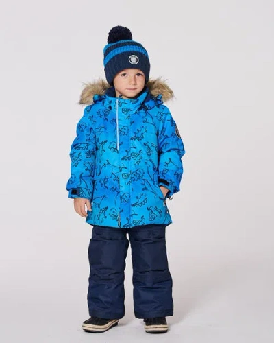 Deux Par Deux Boy Two-piece Discover Snowsuit In Multi