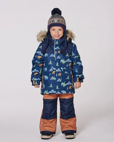 Deux Par Deux Boy Two-piece Discover Snowsuit In Multi