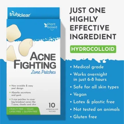 Truly Clear Acne Zone Patches, 10 Count, 3 Sizes In Multi