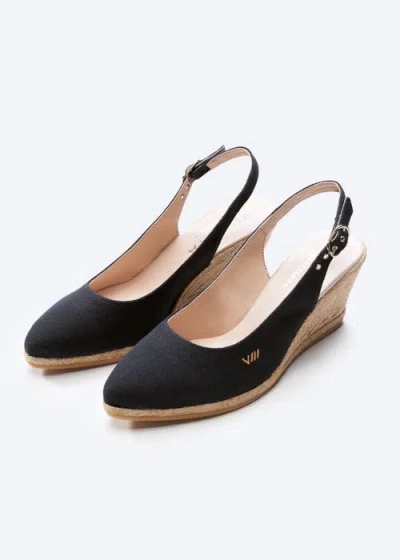 Viscata Palomera Canvas Espadrille Wedges In Black