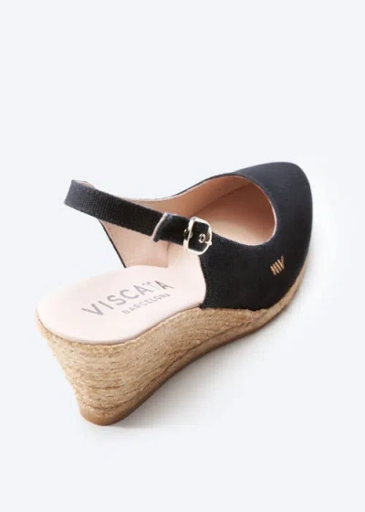 Viscata Palomera Canvas Espadrille Wedges In Black