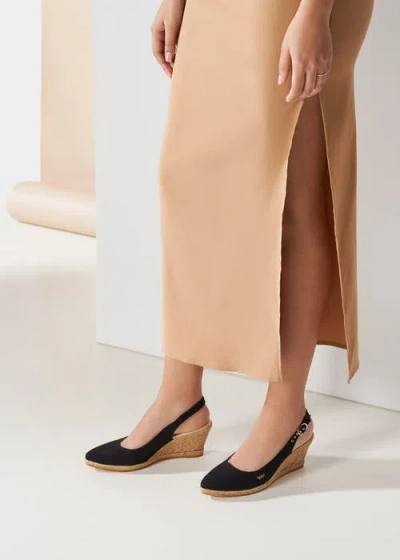 Viscata Palomera Canvas Espadrille Wedges In Black