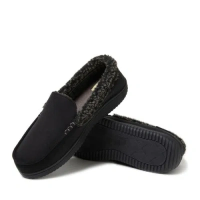 Dearfoams Alexander Microsuede Moccasin Slipper In Black