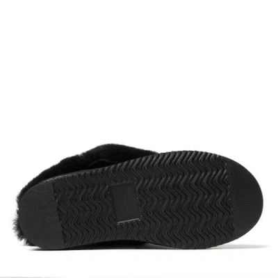 Dearfoams Fireside Perth Genuine Shearling Foldover Boot In Black