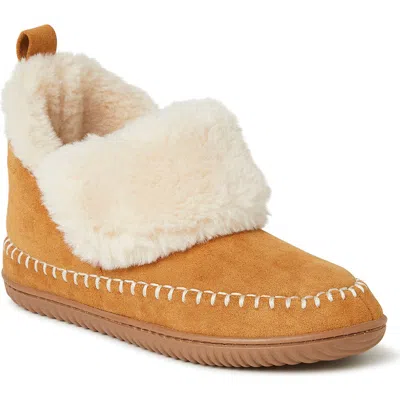 Dearfoams Moritz Faux Fur Lined Bootie Slipper In Brown