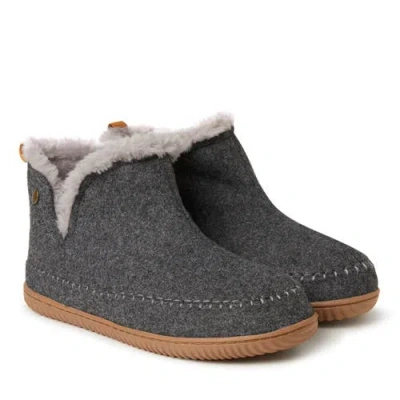 Dearfoams Mens Memory Foam Bootie Slippers In Gray